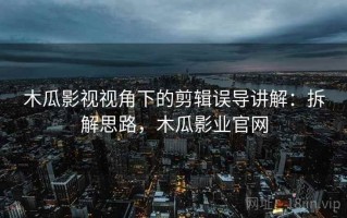 木瓜影视视角下的剪辑误导讲解：拆解思路，木瓜影业官网