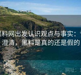 从黑料网出发认识观点与事实：误解澄清，黑料是真的还是假的