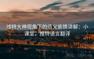 推特大神视角下的语义偷换讲解：小课堂，推特语言翻译