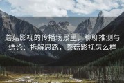 蘑菇影视的传播场景里，聊聊推测与结论：拆解思路，蘑菇影视怎么样