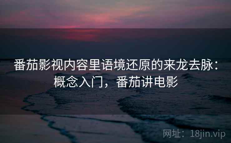 番茄影视内容里语境还原的来龙去脉：概念入门，番茄讲电影