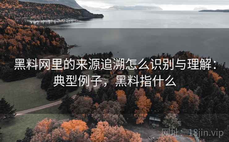黑料网里的来源追溯怎么识别与理解：典型例子，黑料指什么