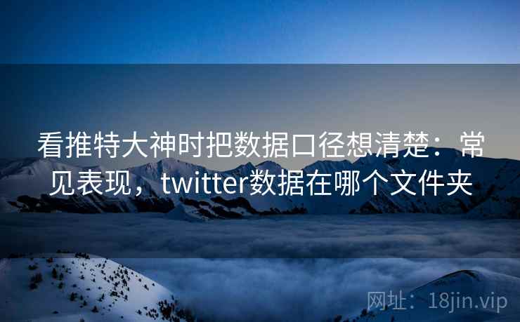 看推特大神时把数据口径想清楚:常见表现,twitter数据在哪个文件夹 看推特大神时把数据口径想清楚:常见表现,twitter数据在哪个文件夹